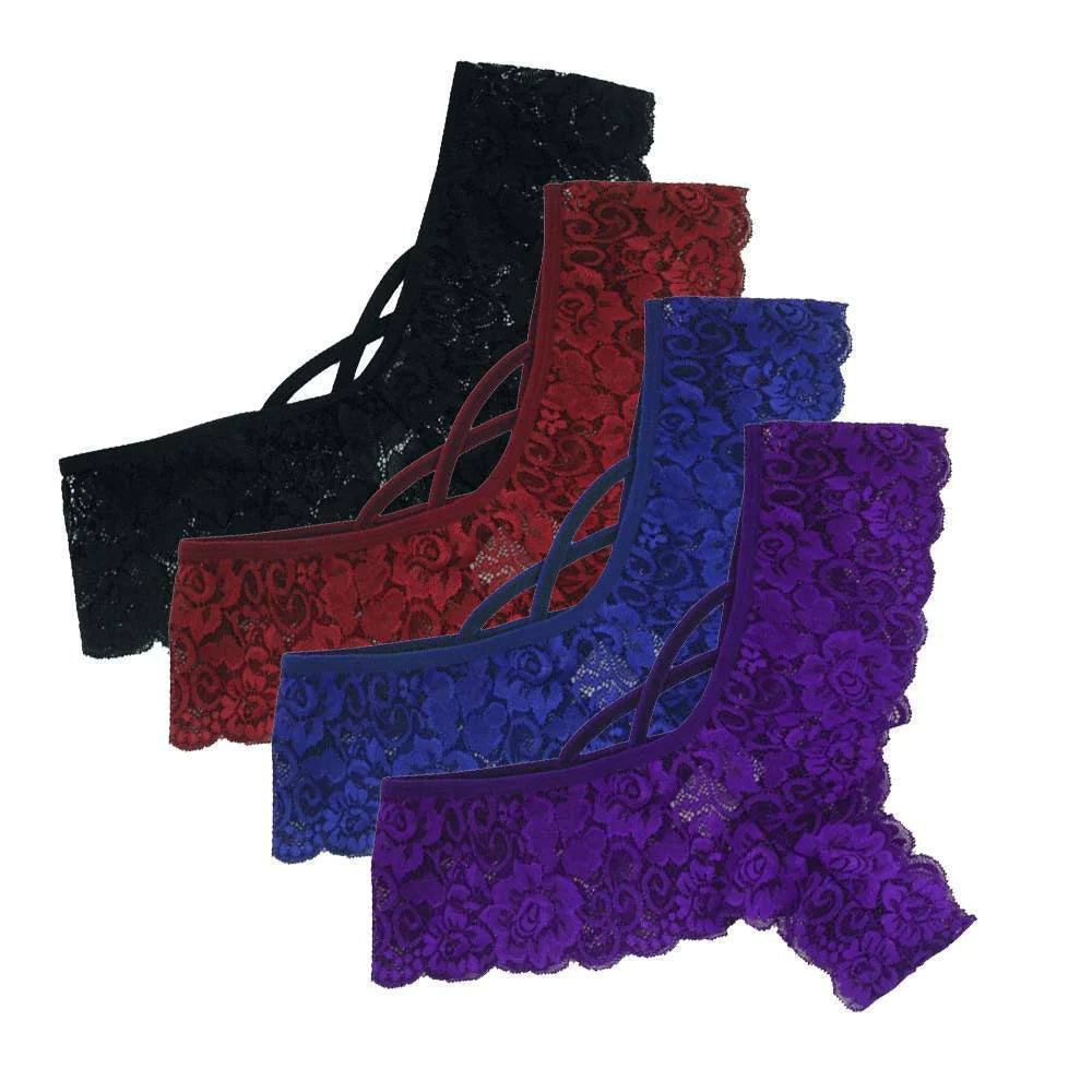 💋: 4-Pack Women's Lace Underwear Set - Sexy Lingerie Collection Plus Size