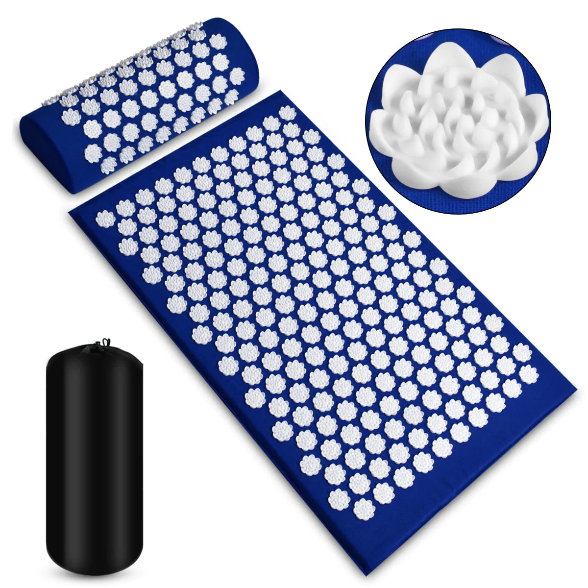 🌸: Acupressure Massage Mat and Pillow Set - Kuznetsov Applicator Therapy