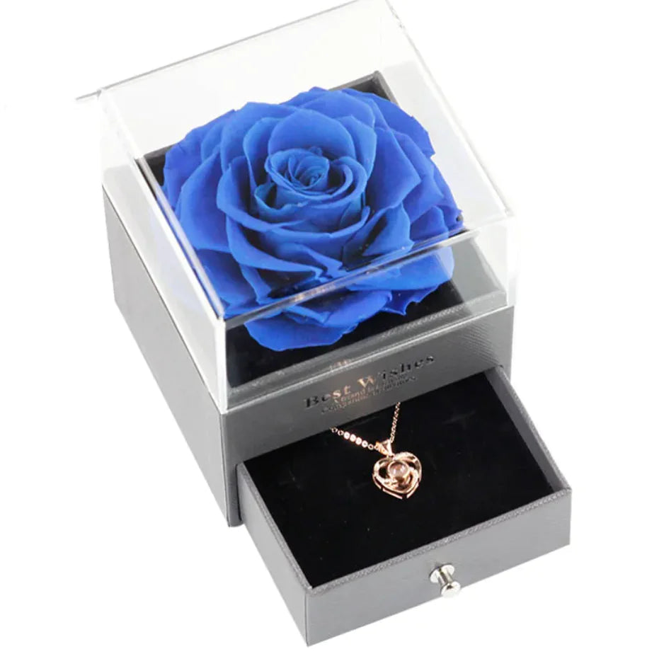 🌹: Preserved Rose Jewelry Box Necklace