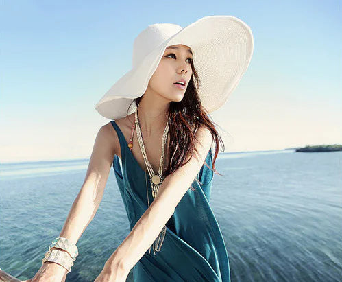 🏖️: Beach Straw Sun Hat - Natural UV Protection Wide Brim Hat
