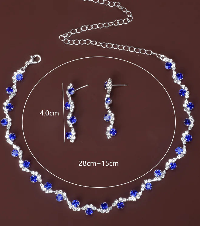 💎: Korean Style Bride Necklace and Earring Set - Elegant Wedding Jewelry Collection