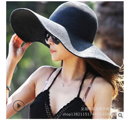 🏖️: Beach Straw Sun Hat - Natural UV Protection Wide Brim Hat