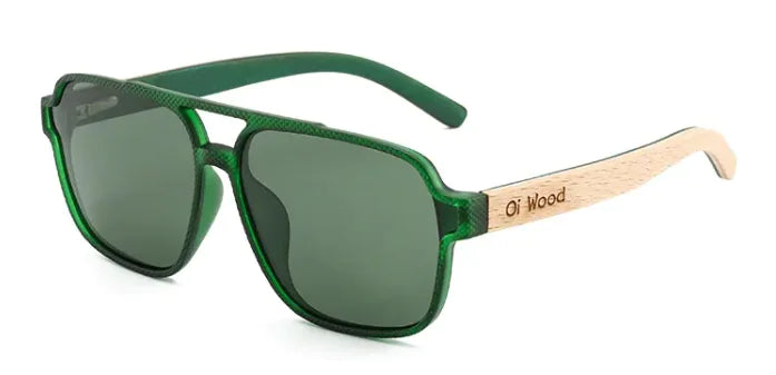 🌿: Vintage Wooden Polarized Sunglasses - Eco-Friendly UV Protection