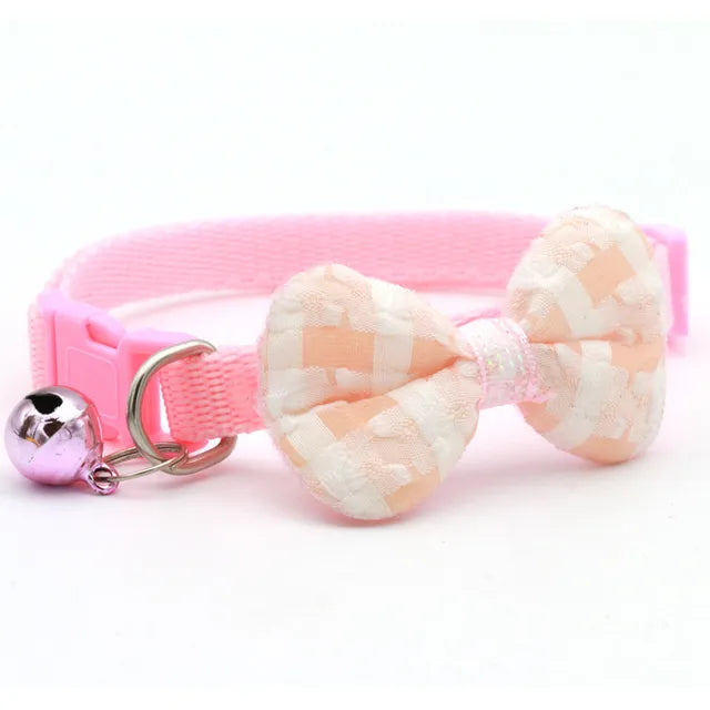 🎀: Plaid Print Pet Bow Tie Collar - Dapper Style Accessory