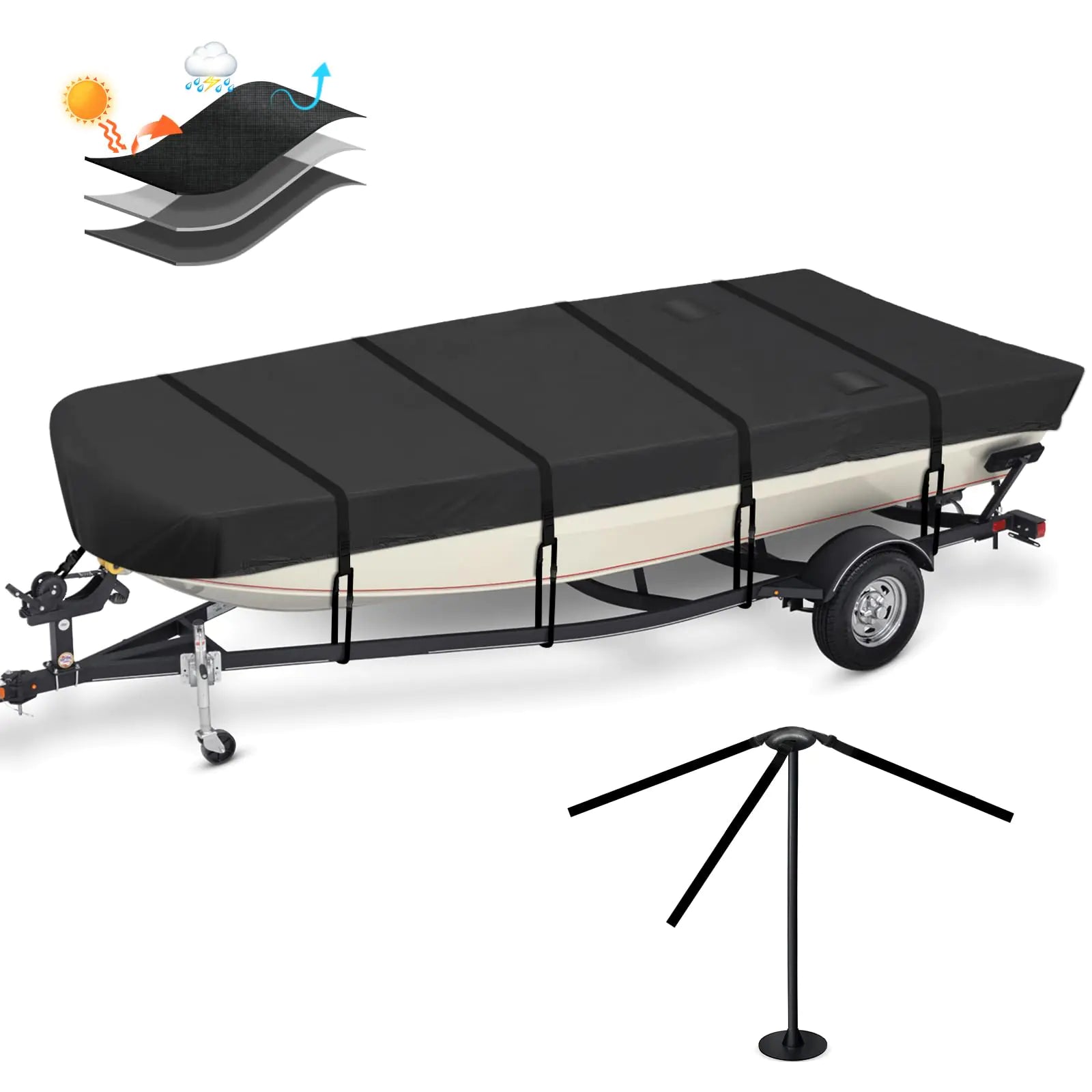 ⛵: SILIVN Waterproof Jon Boat Cover - Heavy Duty All-Weather Protection 14-16ft