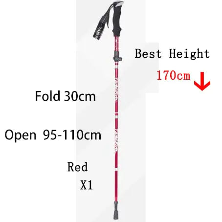 🥾: Outdoor Folding Trekking Pole - Portable Camping Walking Hiking Stick