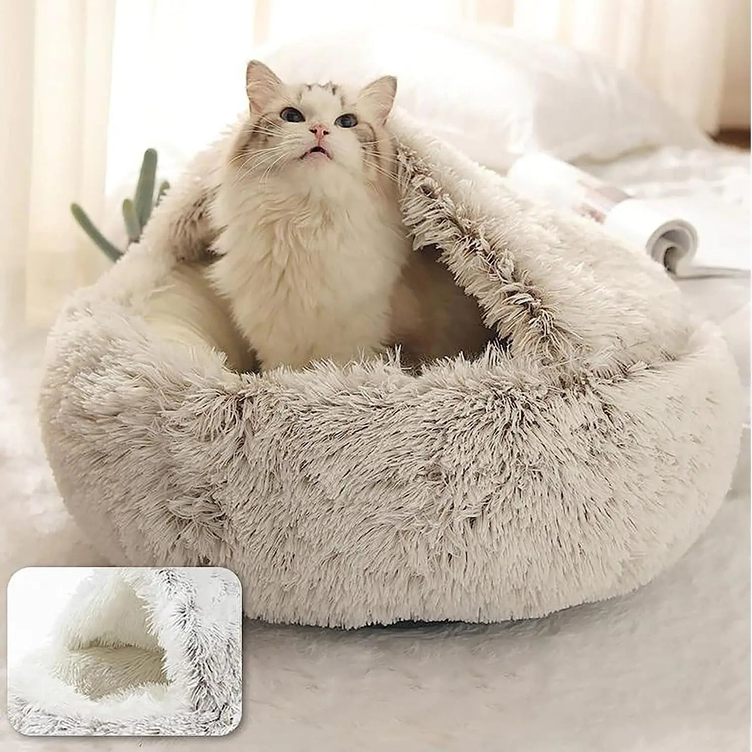 🐱: Plush Round Cat Bed - Luxurious Circular Comfort Haven