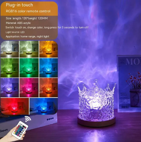 🌊: LED Water Ripple Projection Lamp - RGB Color-Changing Ambient Light