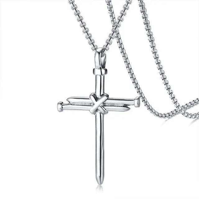 🤘: Punk Style Titanium Steel Cross Pendant