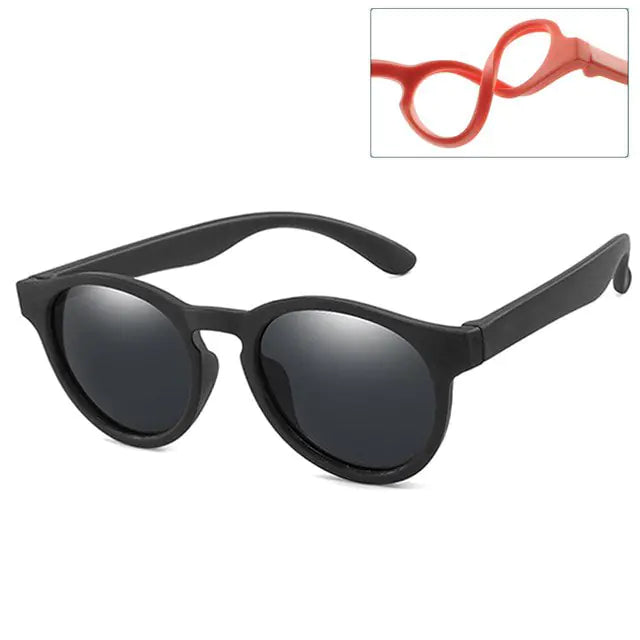 👶: Kids Round Polarized Sunglasses - Stylish UV Protection for Children