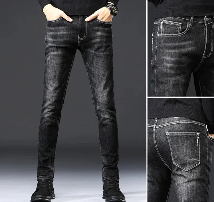 👖: Men's Slim-Fit Casual Jeans
