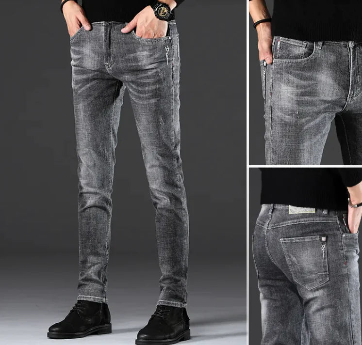 👖: Men's Slim-Fit Casual Jeans