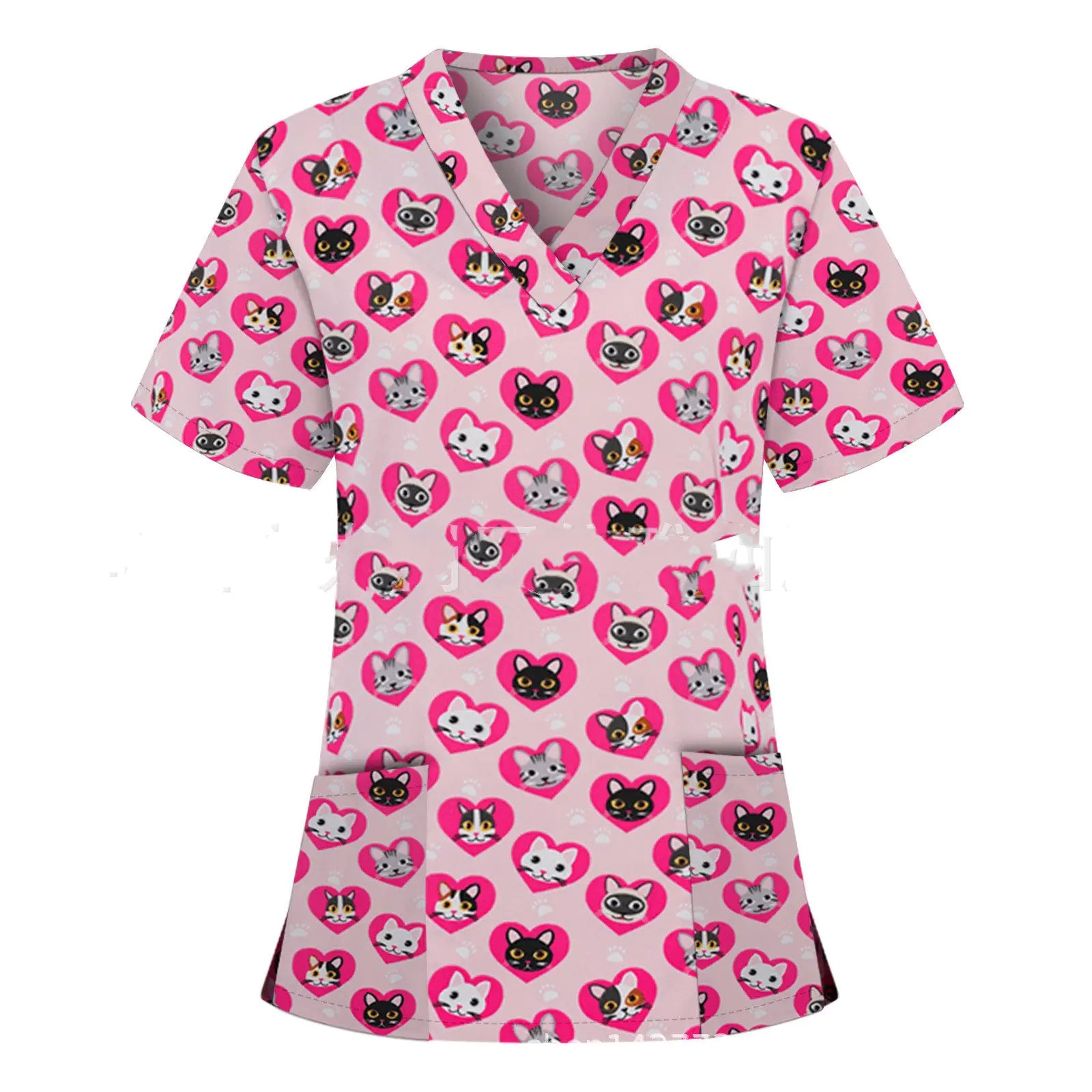 👩‍⚕️: Nurse Uniform V-Neck T-Shirt - Professional Medical Scrub Top with Pocket