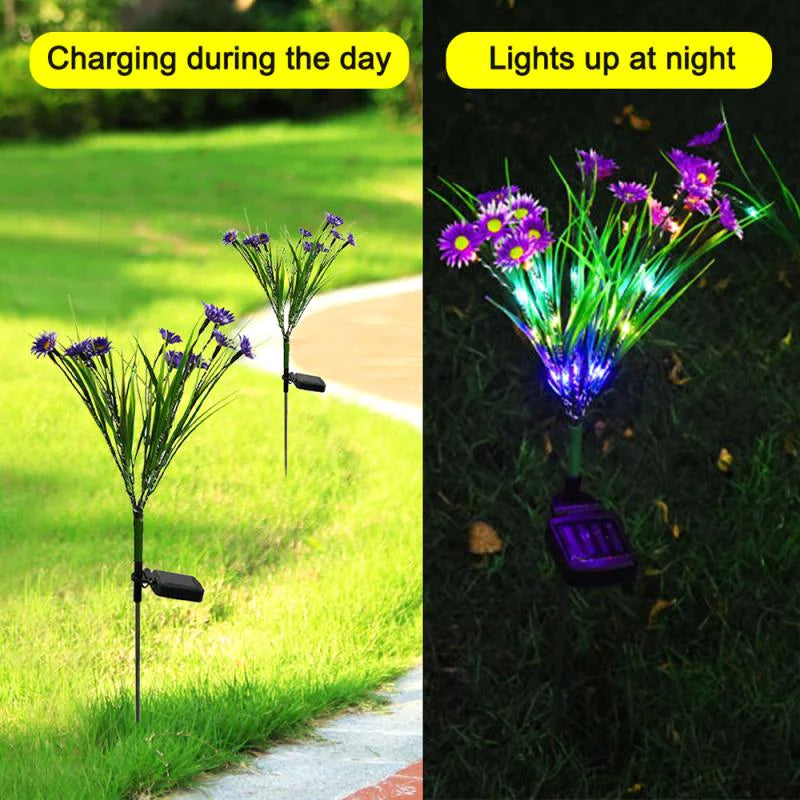 🌸: Solar Garden Lights LED Flower Stake - Waterproof Outdoor Patio Decor