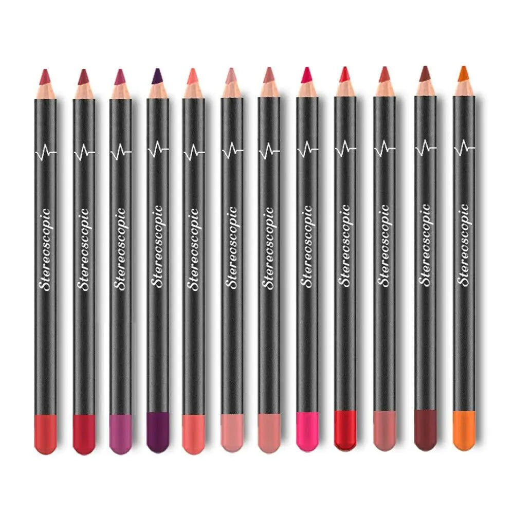 💄: 12-Piece Waterproof Matte Lipstick Set - Long-Lasting Lip Liner Pencils