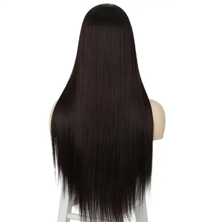 🖤: Lace Black Wig - Natural Front Lace Synthetic Hair