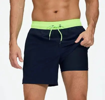 🏊: Men's Quick-Dry Double-Layer Beach Swim Trunks - Premium Comfort Swimwear