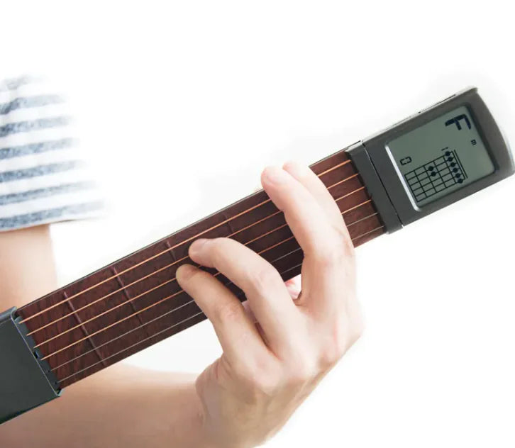 🎸: Travel Chord Trainer Guitar - Portable Pocket Guitar Chord Simulator with Screen