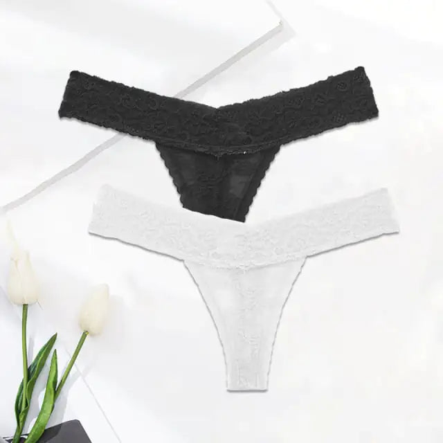 🌙: Premium Lace Thong Panties - Elegant Intimate Comfort Collection