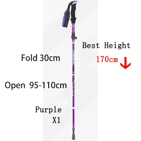 🥾: Outdoor Folding Trekking Pole - Portable Camping Walking Hiking Stick