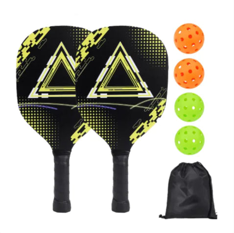 🏓: UV Print Pickleball Paddle Set - Complete Poplar Wood Kit with Balls & Storage