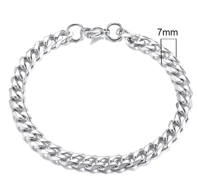 ⛓️: Stainless Steel Gold Plated Cuban Chain Bracelet for Men