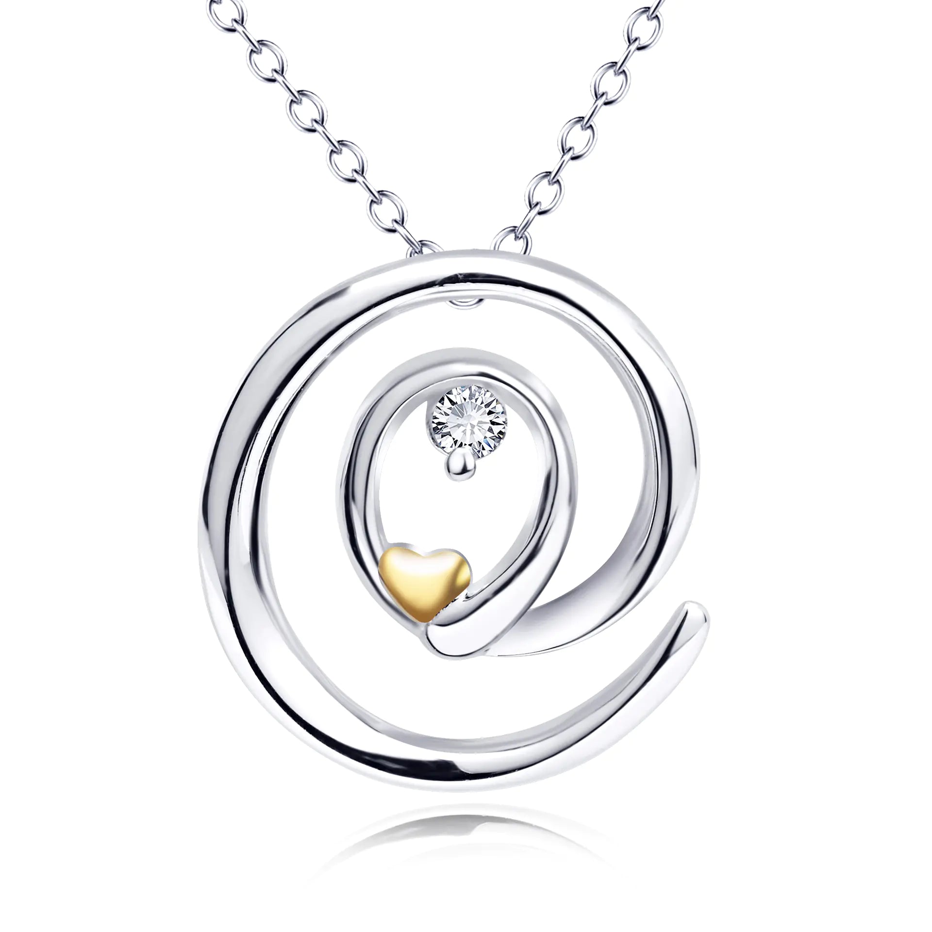 💎: 925 Sterling Silver Round Diamond Pendant Necklace - Elegant Circle Jewelry