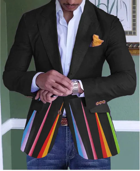 🤵: Men's Single Row Two Button Plaid Blazer - Classic Professional Style