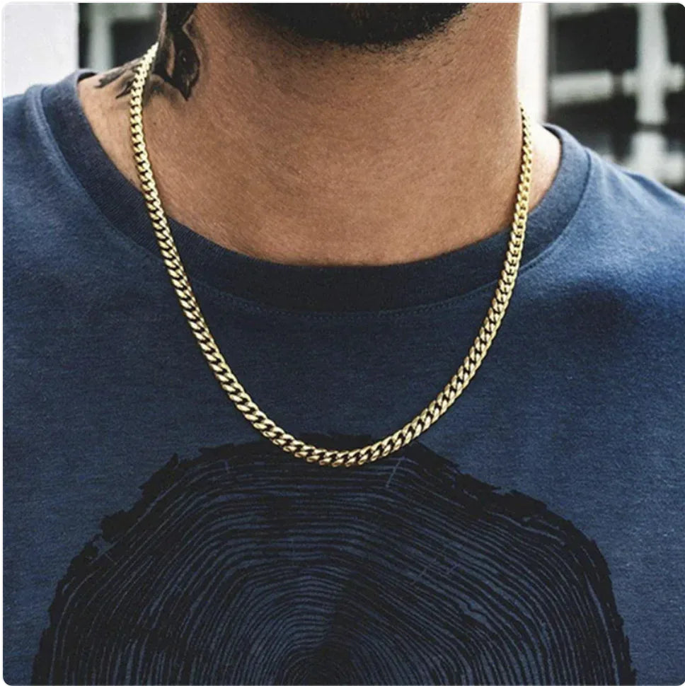 🔶: Men's Trendy Six-Sided Cuban Titanium Steel Necklace