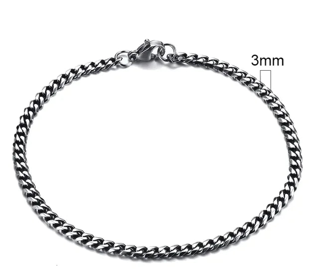 ⛓️: Stainless Steel Gold Plated Cuban Chain Bracelet for Men