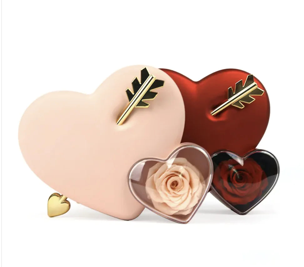 💎: Arrow Through Heart Rose Gift Box - Romantic Valentine's Day Jewelry Storage