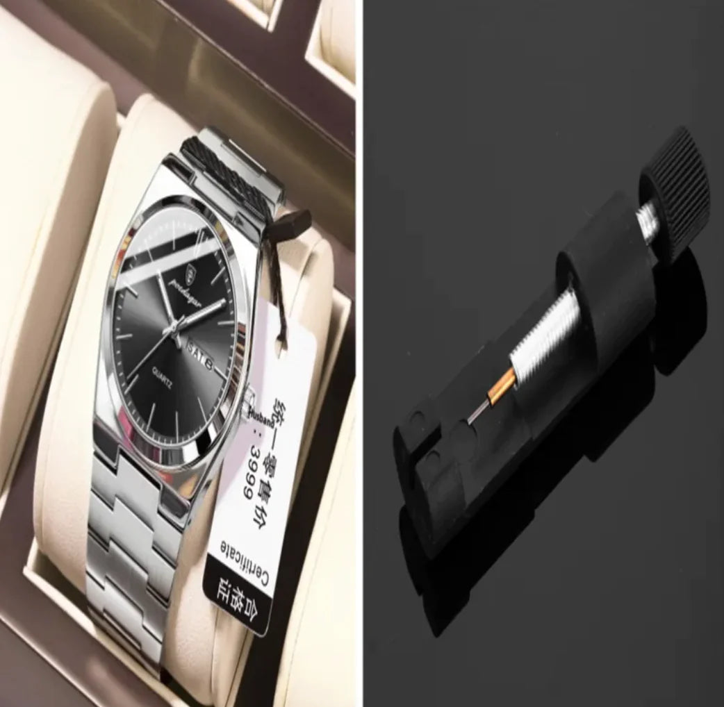 ⌚: Ultra-Thin Waterproof Men's Quartz Watch - 5mm Slim Profile 50M Resistant