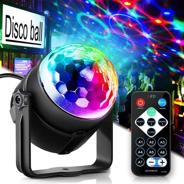 🕺: Disco Party Lights Strobe LED DJ Ball - Sound Activated Dance Lamp