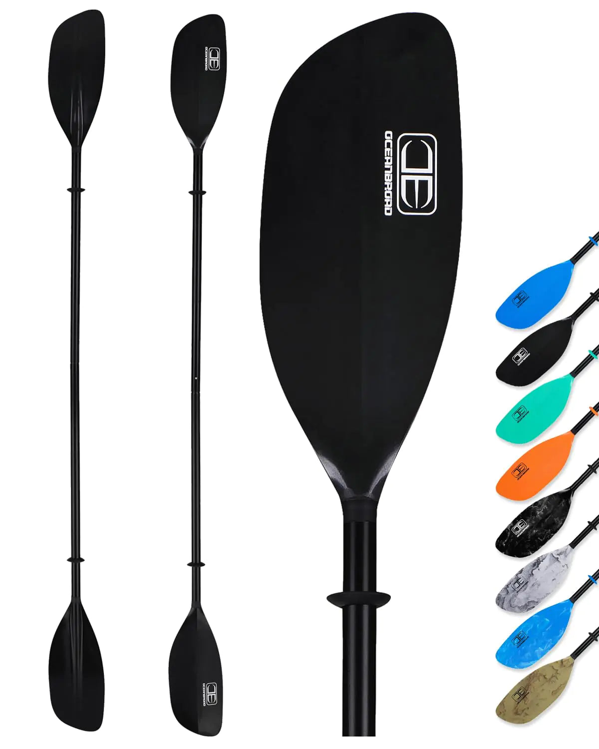 🚣: OCEANBROAD Kayak Paddle 90.5in/230cm - 2-Piece Alloy Shaft Floatable Oar
