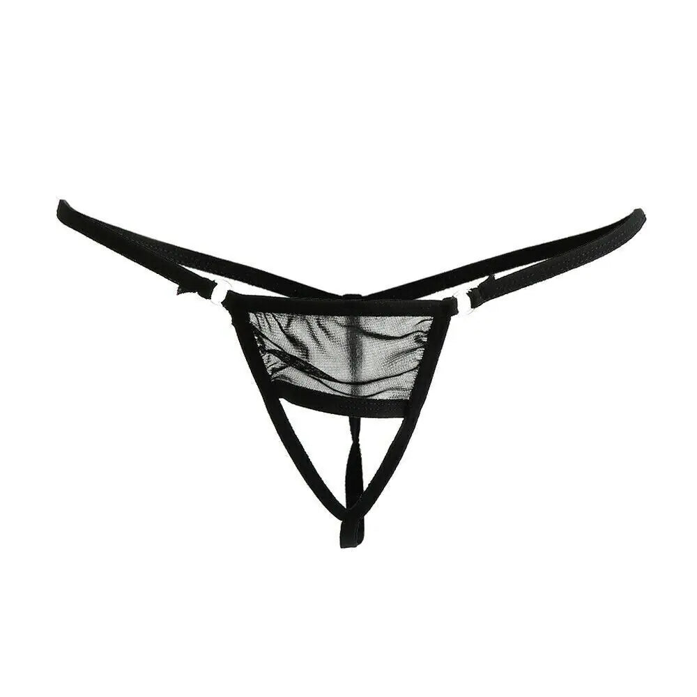 💋: Sexy Lace Thong G-String - Crotchless Mesh Lingerie Panties