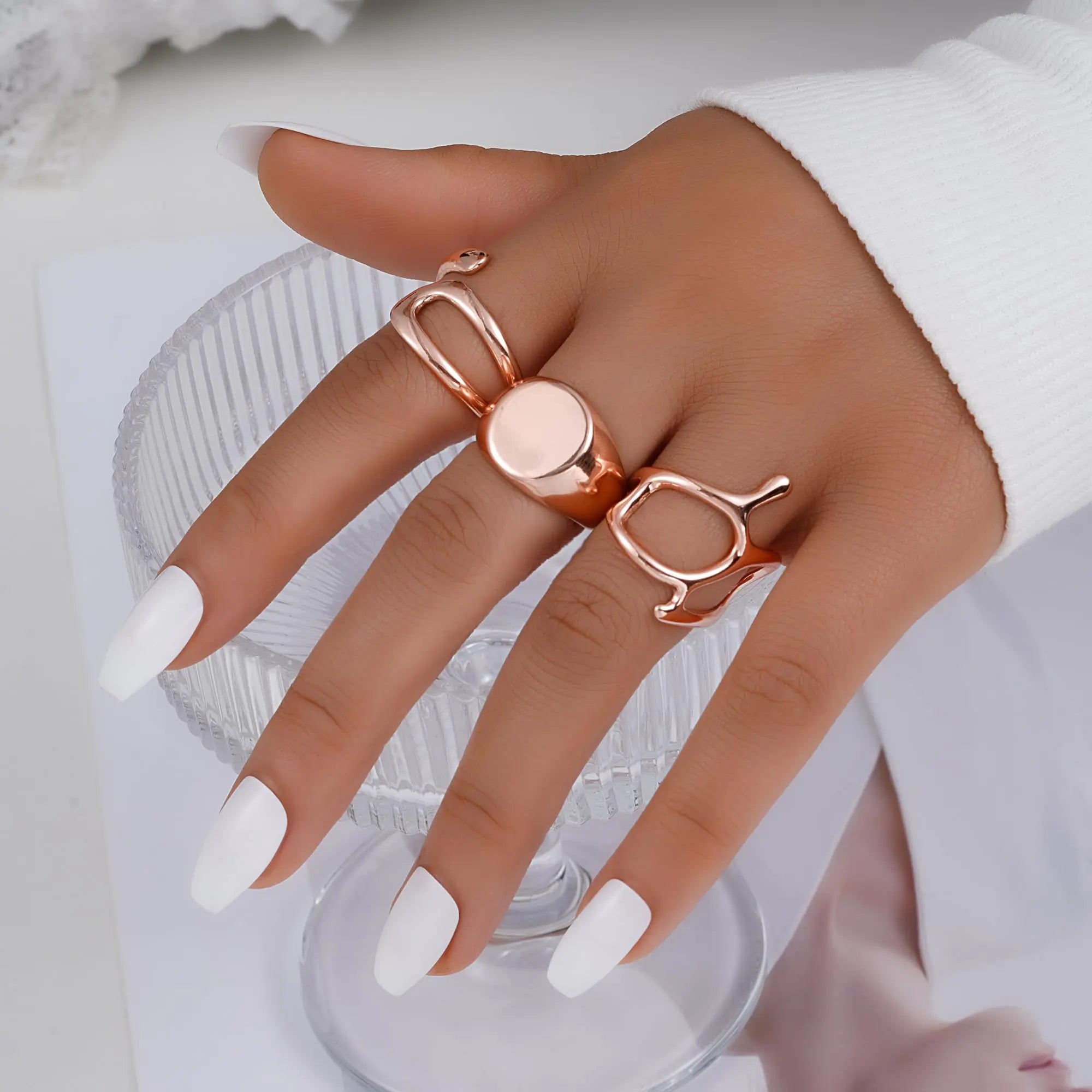 💎: FAXHION 12pc Gold Stackable Rings Set - 18K Plated Adjustable Knuckle Rings