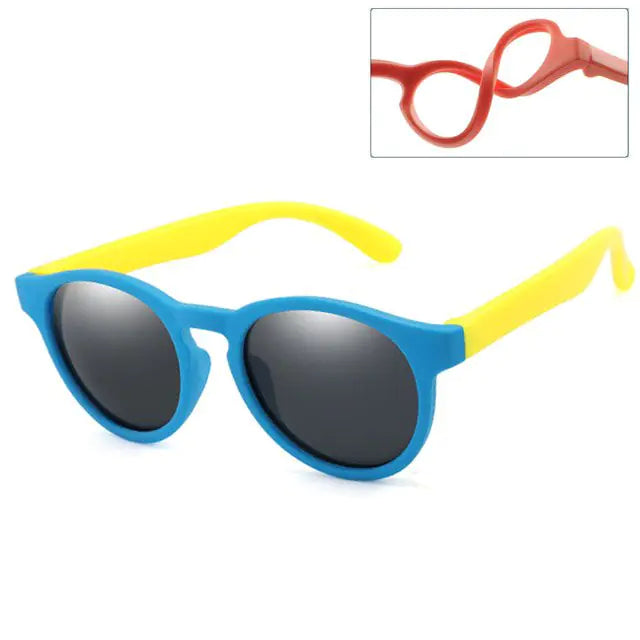 👶: Kids Round Polarized Sunglasses - Stylish UV Protection for Children